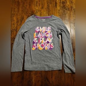 Girl's Danskin Now gray long sleeve play sports shirt size 7/8